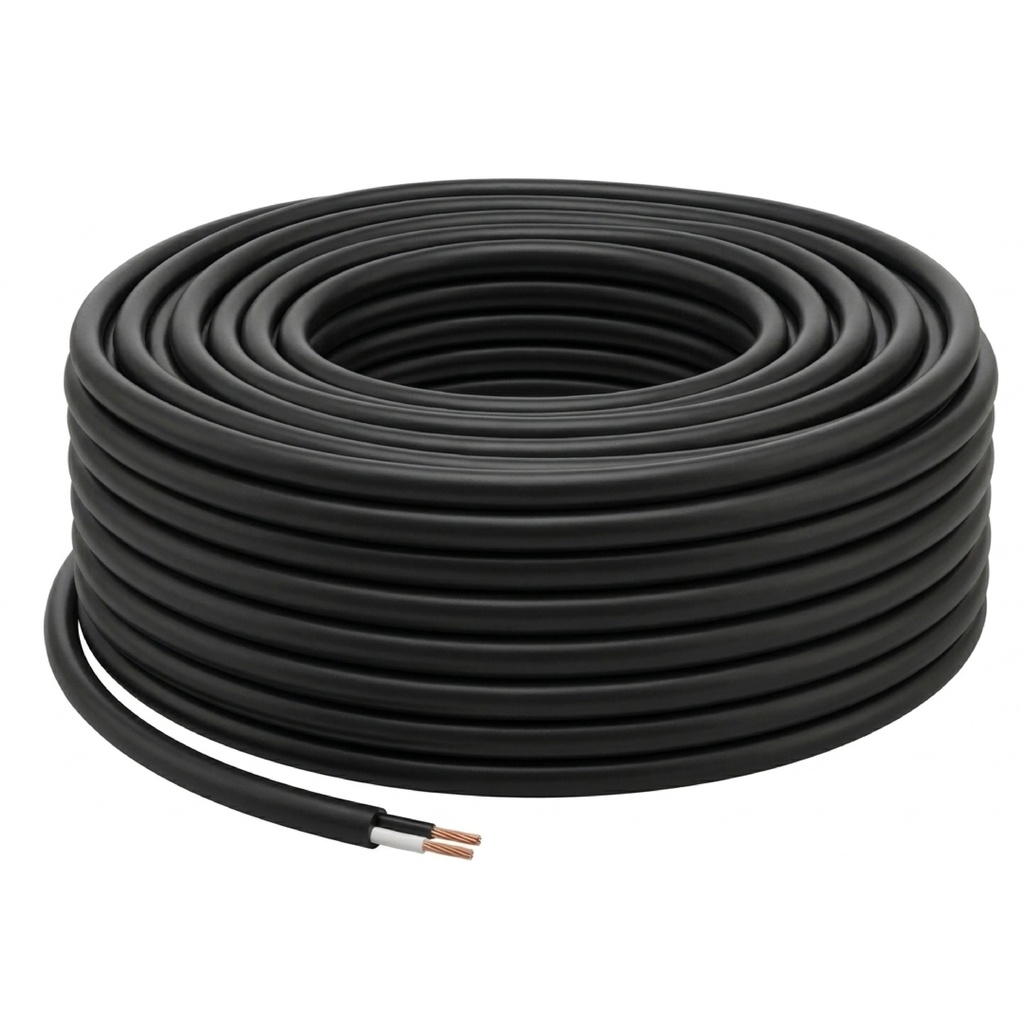 CABLE FLEX. ST 2X Cu AISL PVC 105°C / CUB PVC 75°C 600V (2x14 AWG, ROLLO DE 100 MTS (R-100))